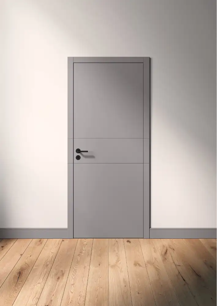 Moderne graue Innentür von Brüchert + Kärner mit geradlinigem Design